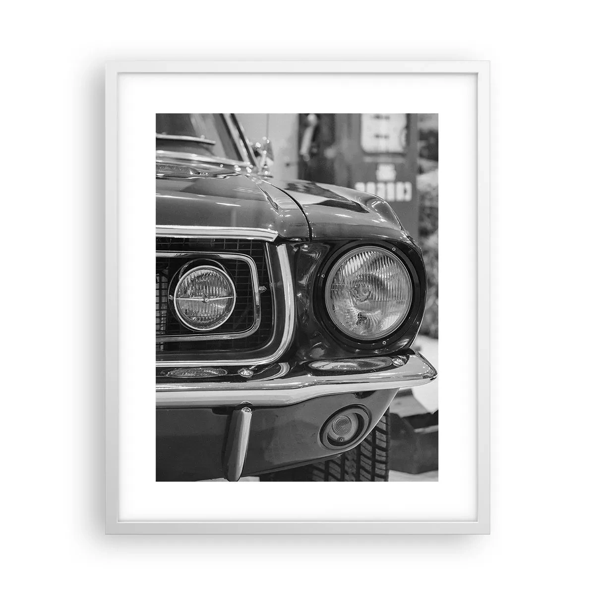 Pôster em moldura branca - Condução perigosa - 40x50 cm