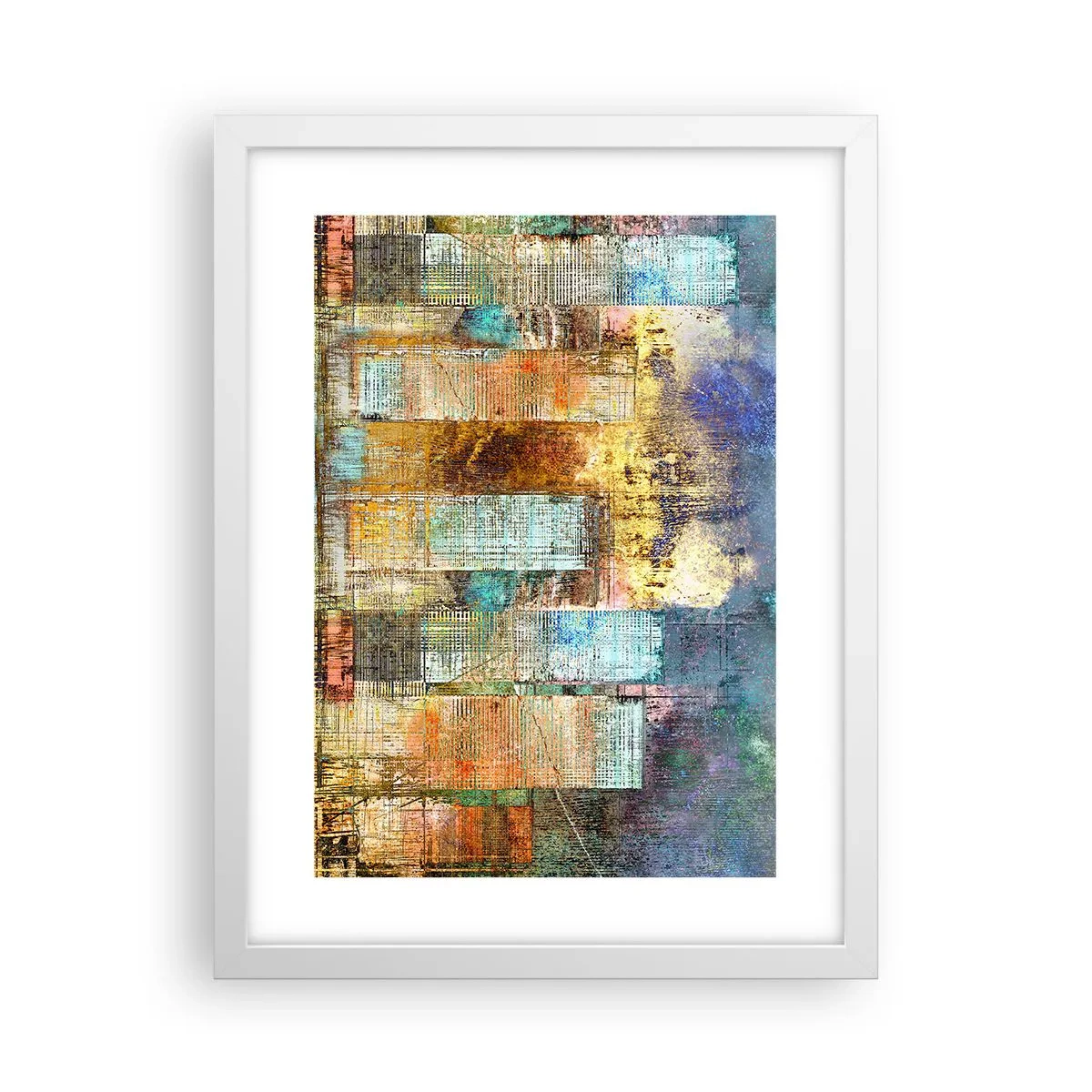 Pôster em moldura branca - Uma metrópole ensolarada - 30x40 cm