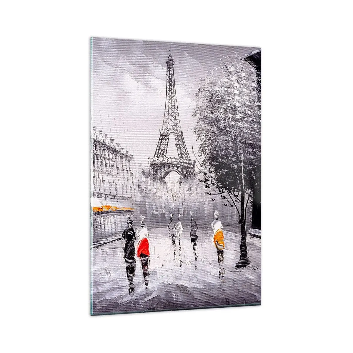 Quadro em vidro - Passeio em Paris - 80x120 cm