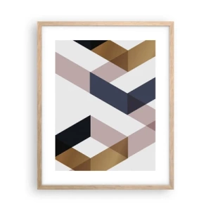 Pôster com moldura de carvalho claro - Planos e ângulos - 40x50 cm