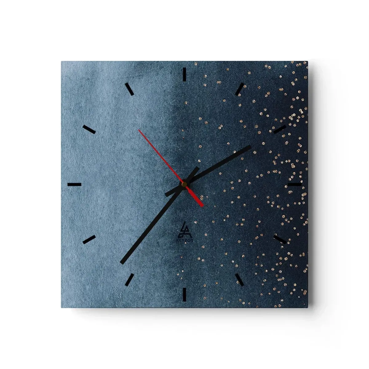 Relógio de parede - Relógio em vidro - Composição – fases azuis - 30x30 cm