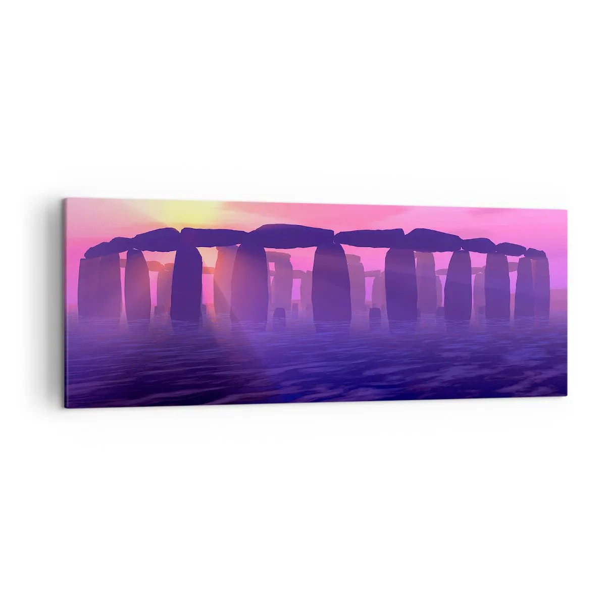 Quadro em tela - O mistério do amanhecer no nevoeiro - 140x50 cm