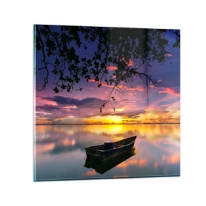 Quadro em vidro - Parece que estás pendurado no meio do céu… - 60x60 cm