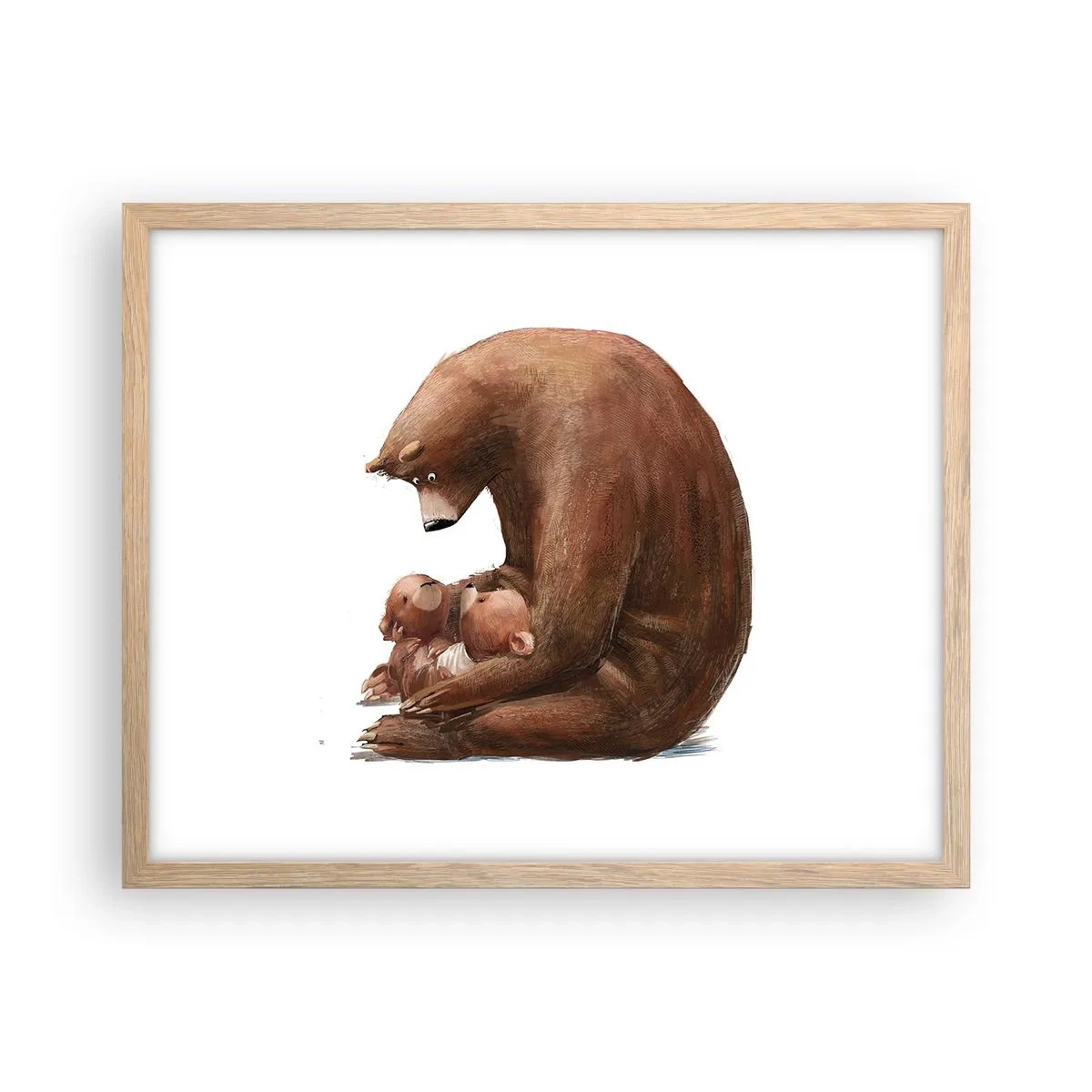 Pôster com moldura de carvalho claro - Doces sonhos, crianças - 50x40 cm