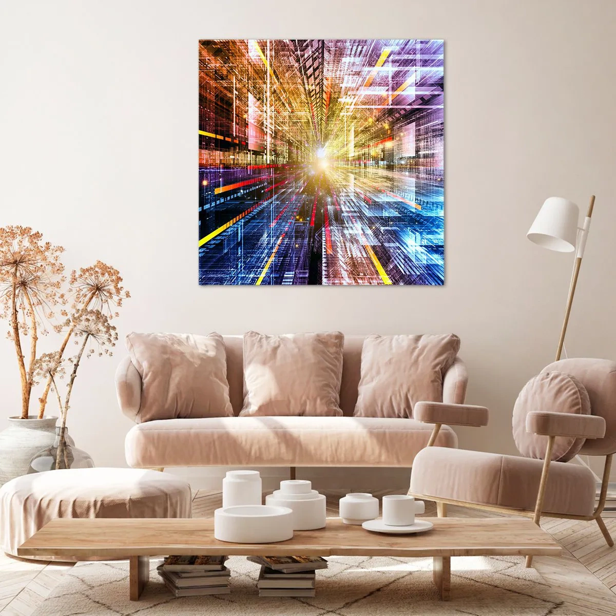 Quadro em tela - Corredor de luz - 70x70 cm