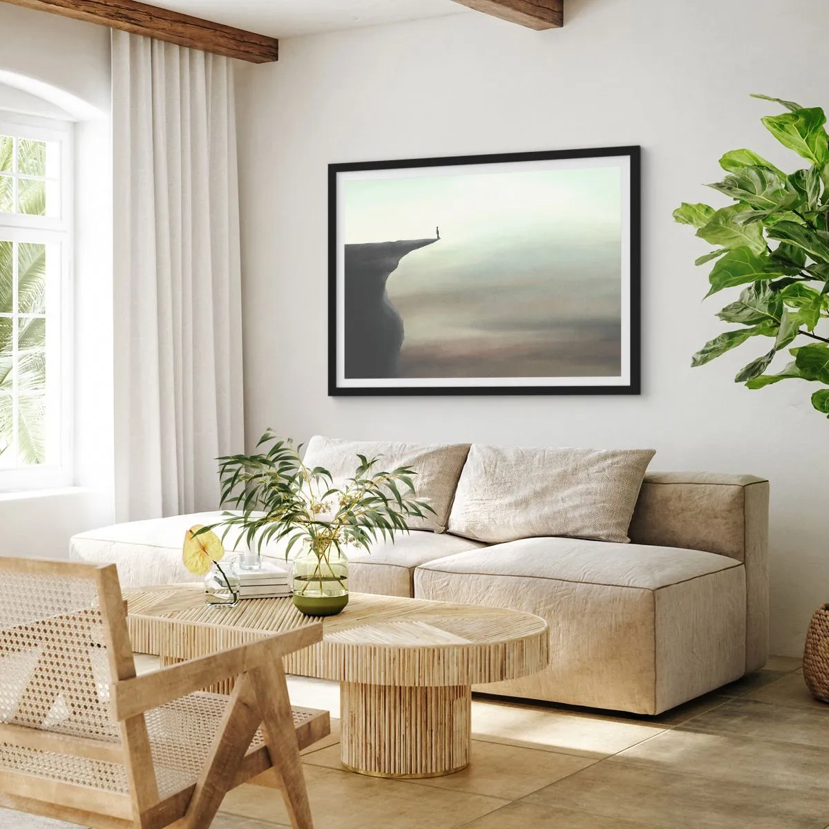 Pôster com moldura preta - Para cima, é claro! - 91x61 cm