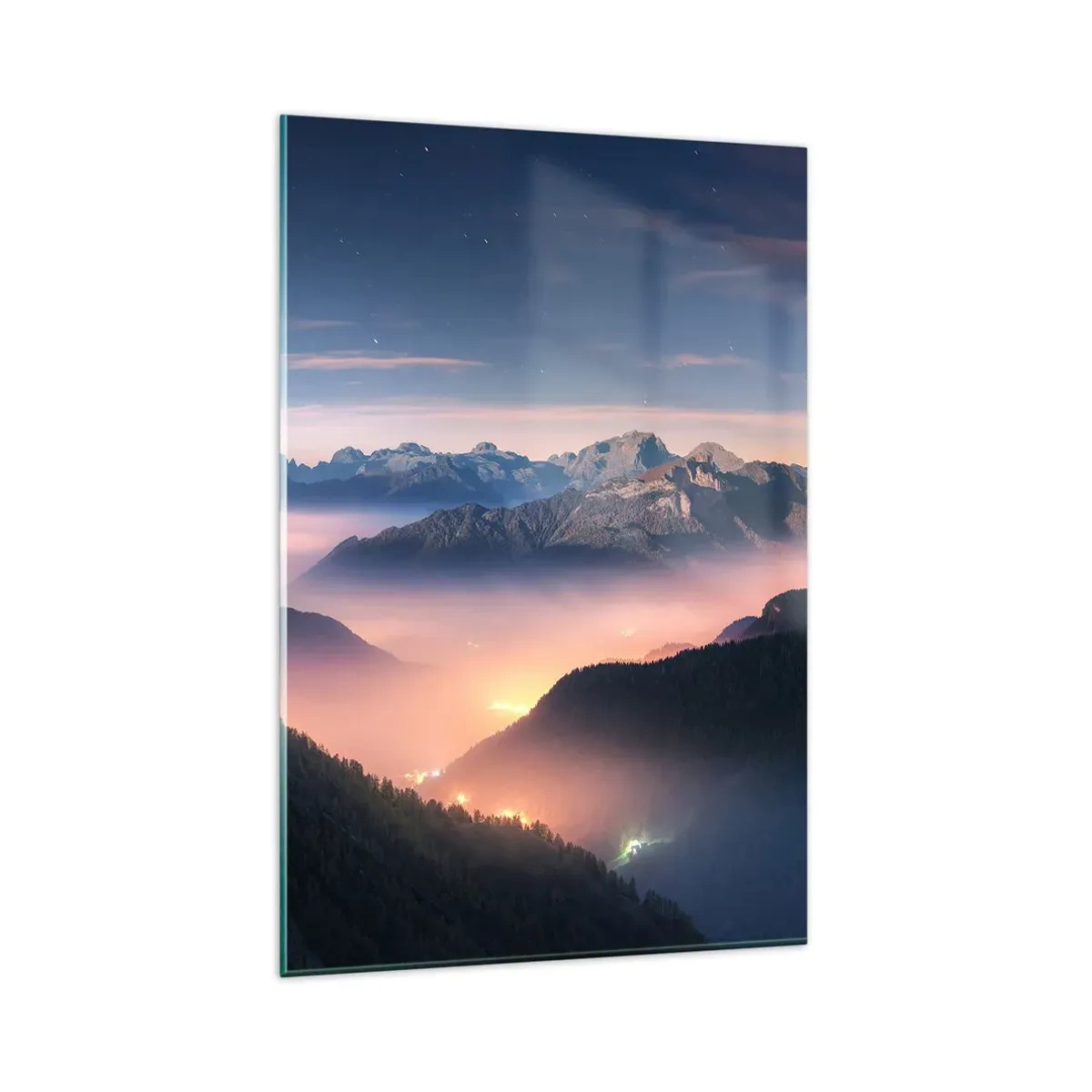 Quadro em vidro - Luz nos vales - 80x120 cm