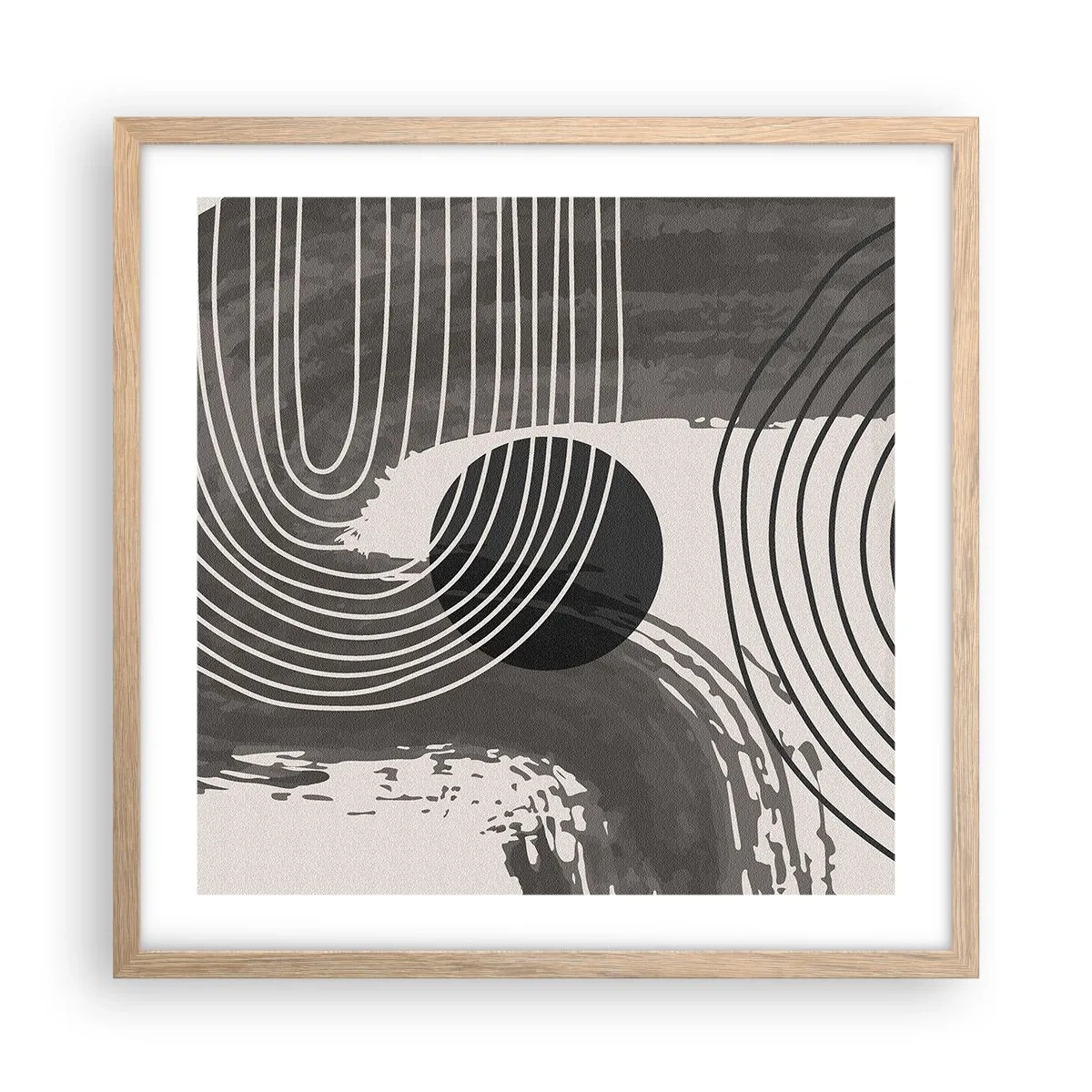 Pôster com moldura de carvalho claro - O oval vence - 50x50 cm