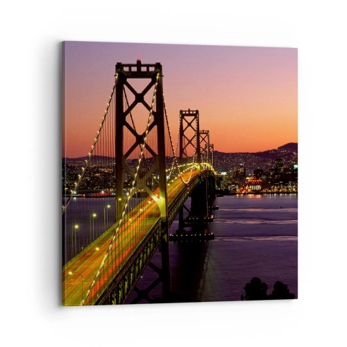 Quadro em tela - Noite em roxo - 70x70 cm