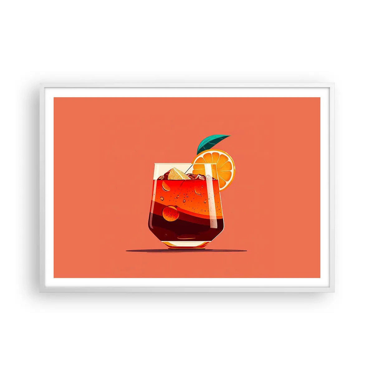 Pôster em moldura branca - Refresco de verão - 100x70 cm