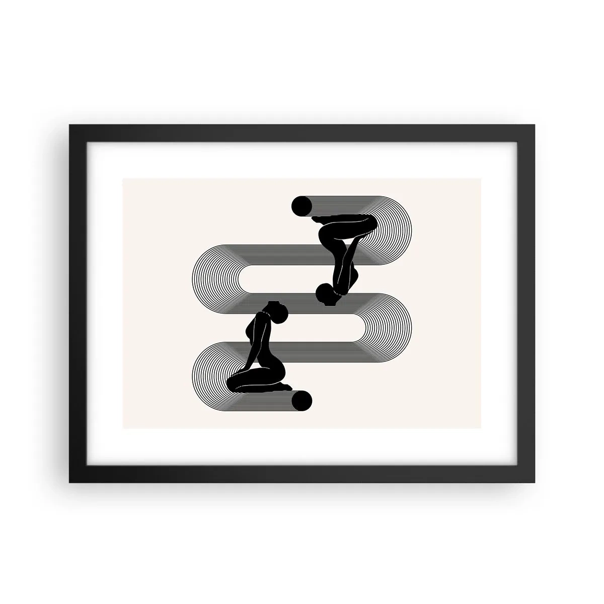 Pôster com moldura preta - Simetria sensual - 40x30 cm