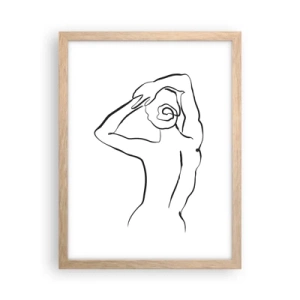 Pôster com moldura de carvalho claro - Nu matinal - 30x40 cm