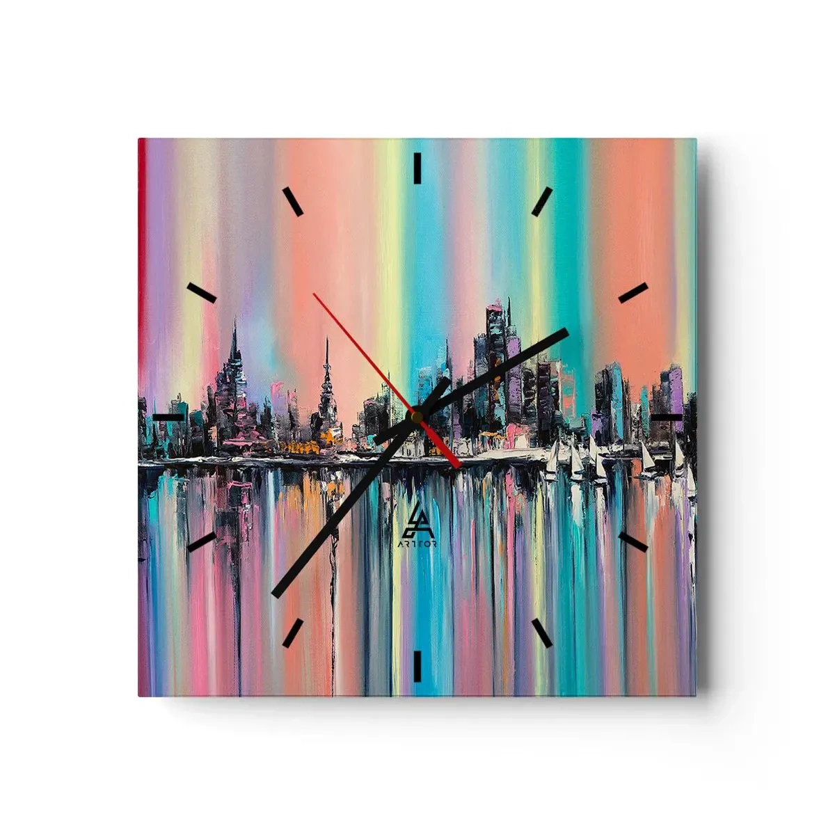 Relógio de parede - Relógio em vidro - Brilho da noite - 40x40 cm