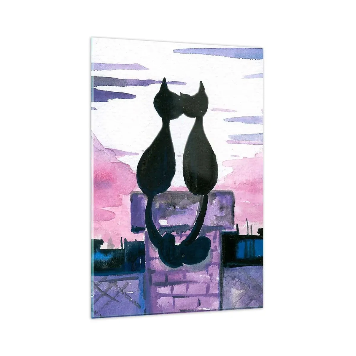 Quadro em vidro - Rendez-vous sob a lua - 80x120 cm