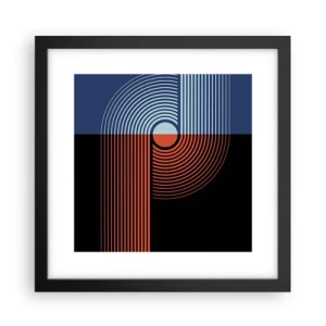 Pôster com moldura preta - Num abraço geométrico - 30x30 cm