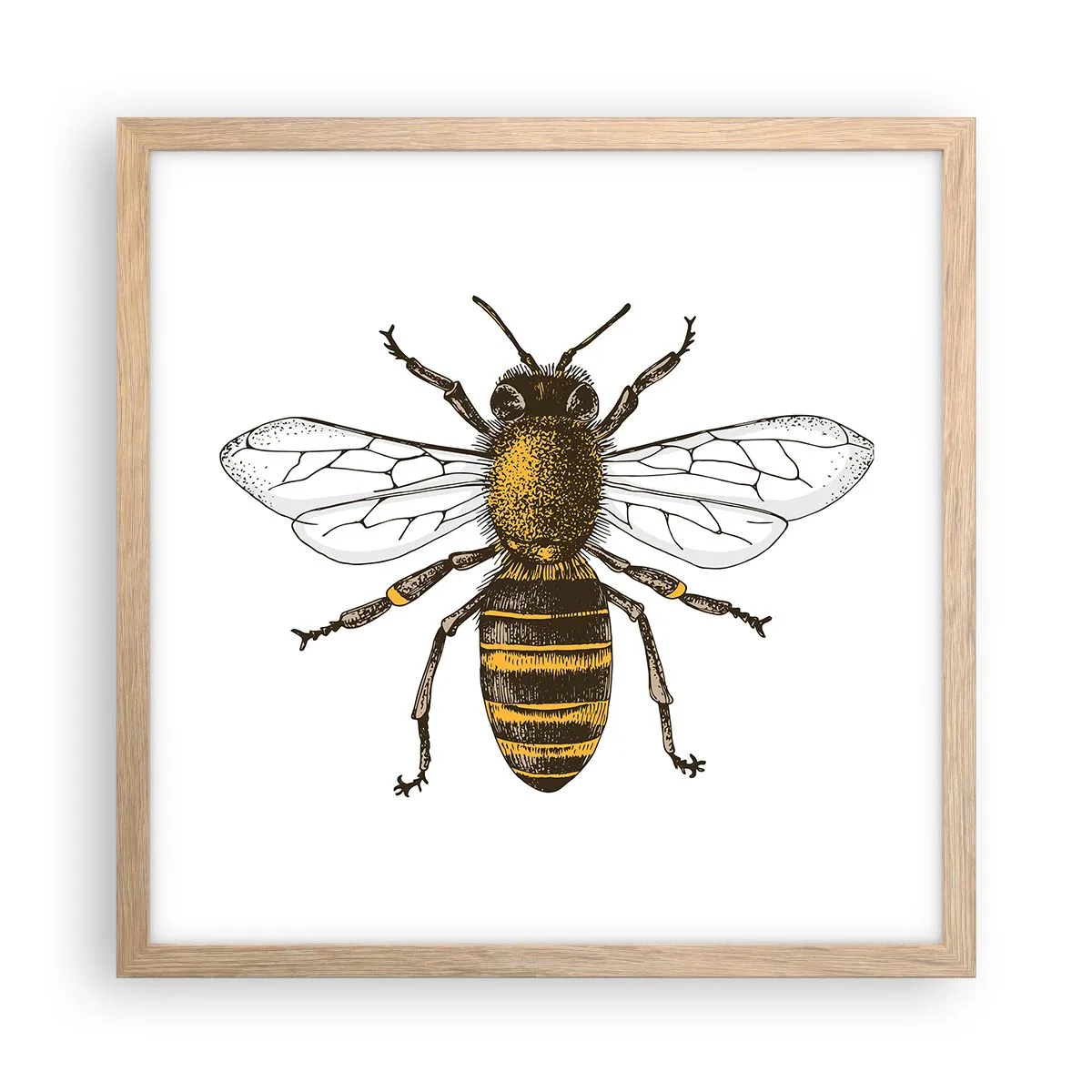 Pôster com moldura de carvalho claro - Linda e boa - 40x40 cm