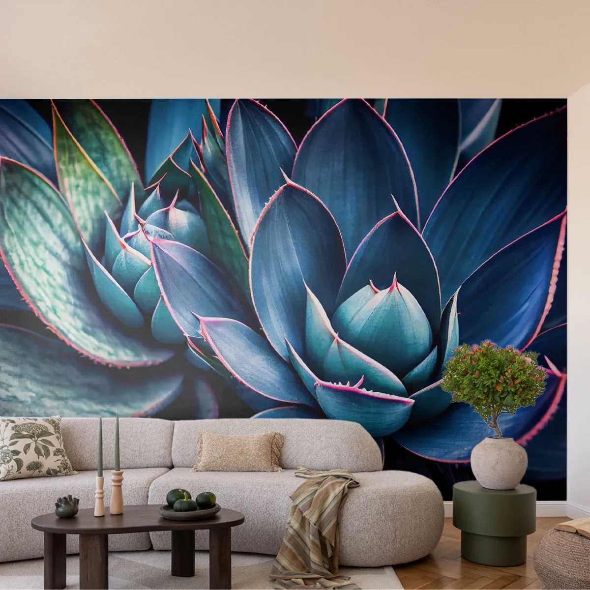 Papel de Parede Premium Canvas - Força vital - Flores, Botânica, Suculentos - 200x140 cm