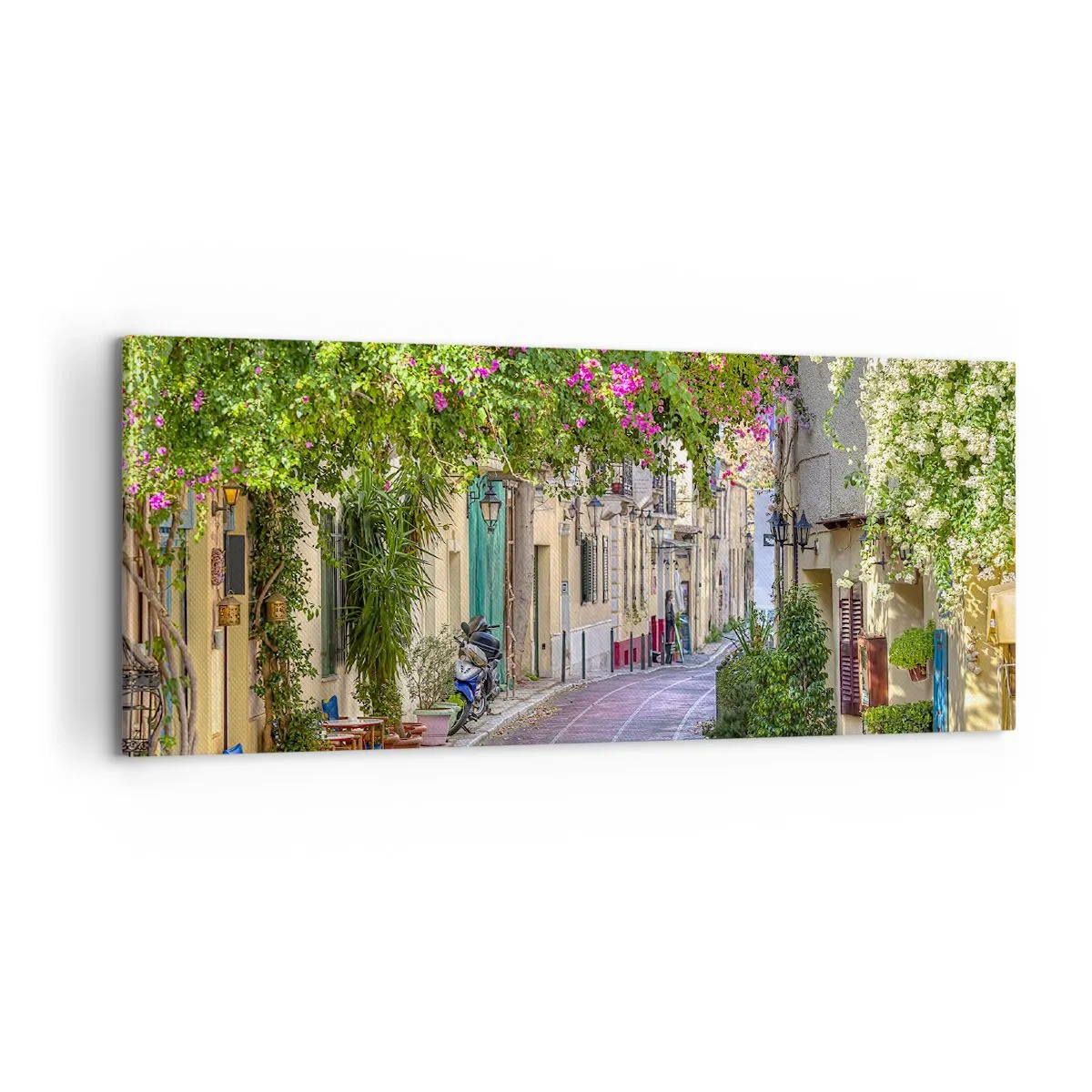 Quadro em tela - Beco florido - 100x40 cm