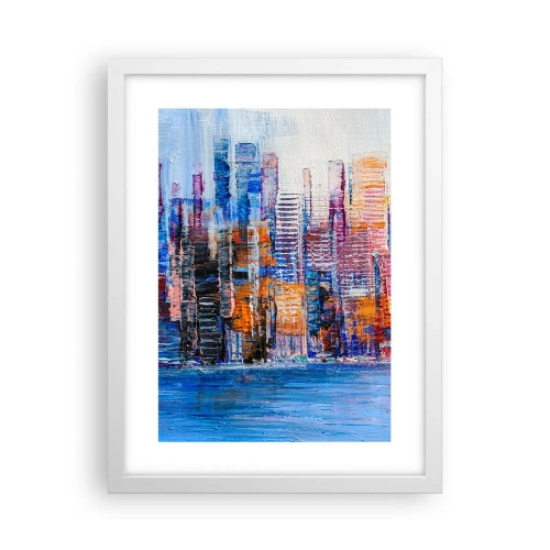 Pôster em moldura branca - Metrópole alegre - 30x40 cm
