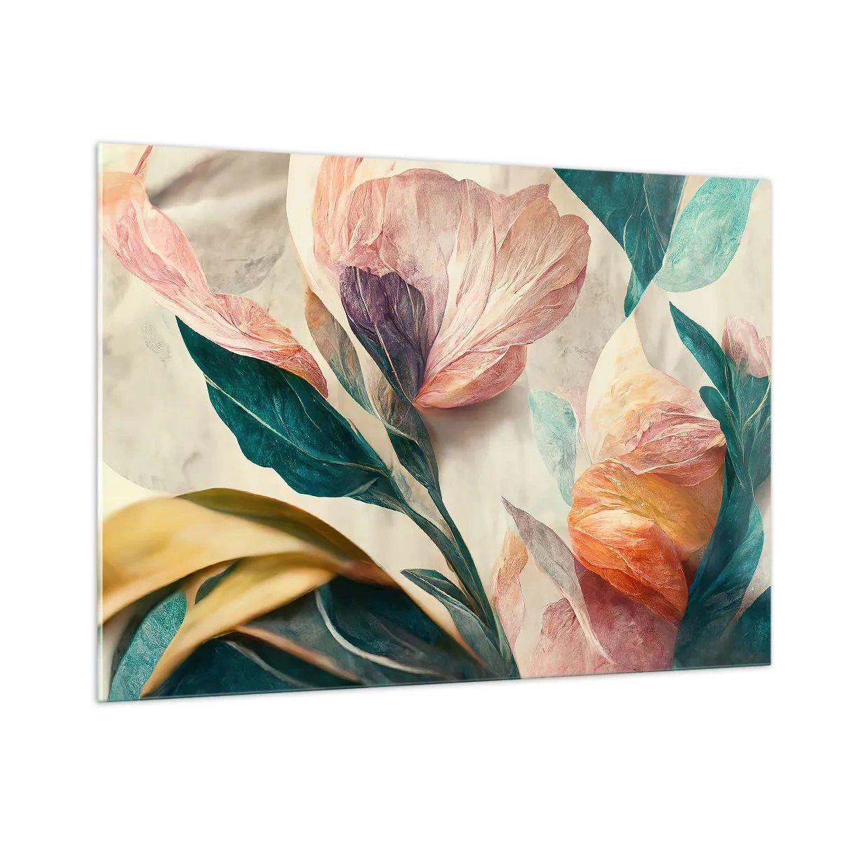 Quadro em vidro - Flores das ilhas do sul - 100x70 cm