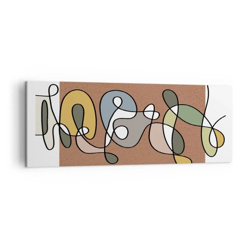 Quadro em tela - Abstração que vale a pena sorrir - 140x50 cm