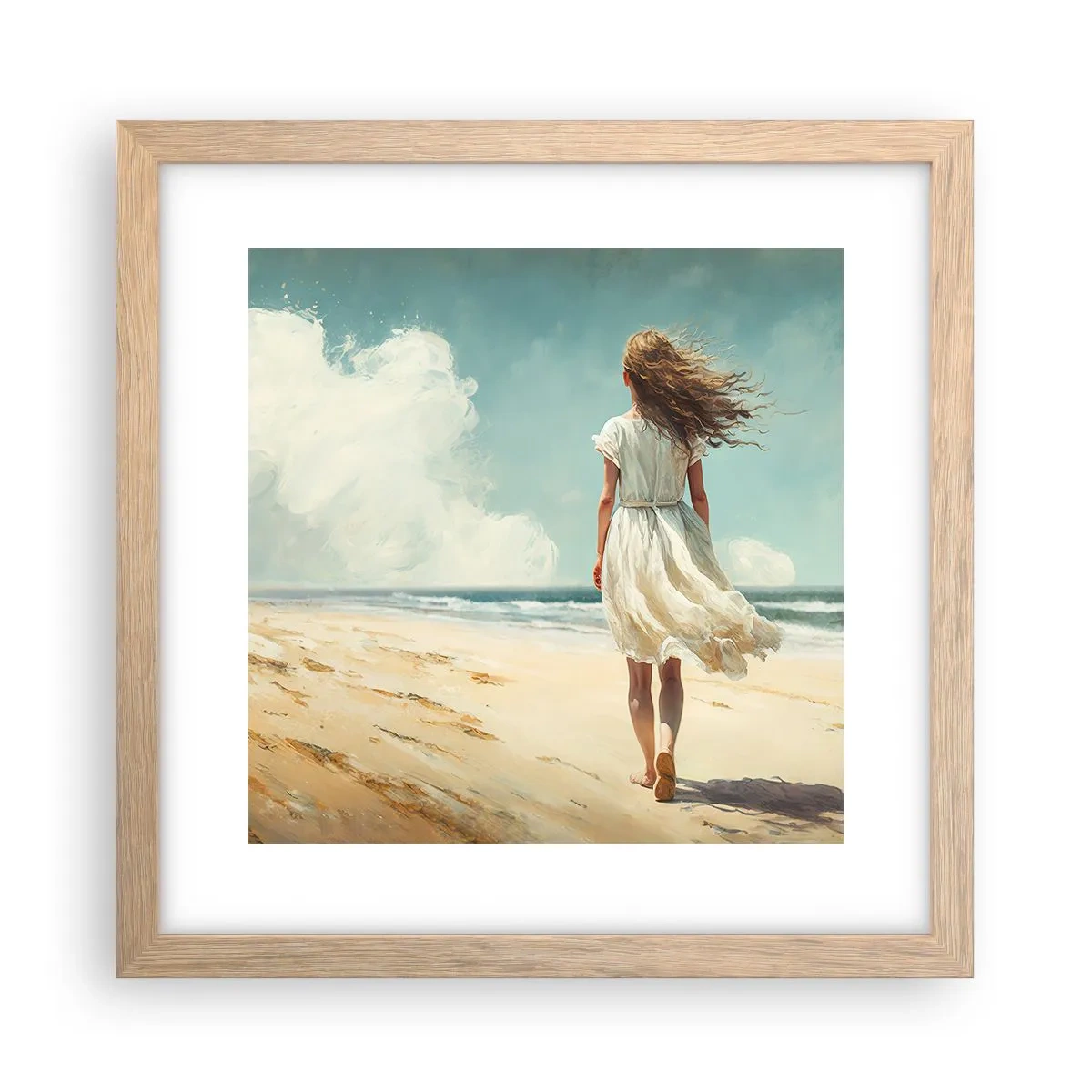 Pôster com moldura de carvalho claro - Para encontrar o sol e o vento - 30x30 cm