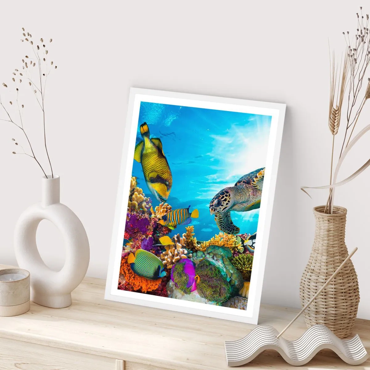 Pôster em moldura branca - Alameda dos corais - 70x100 cm