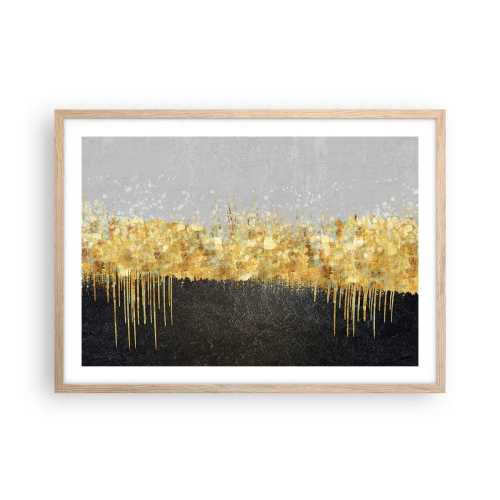 Pôster com moldura de carvalho claro - Para dentro e para cima - 70x50 cm