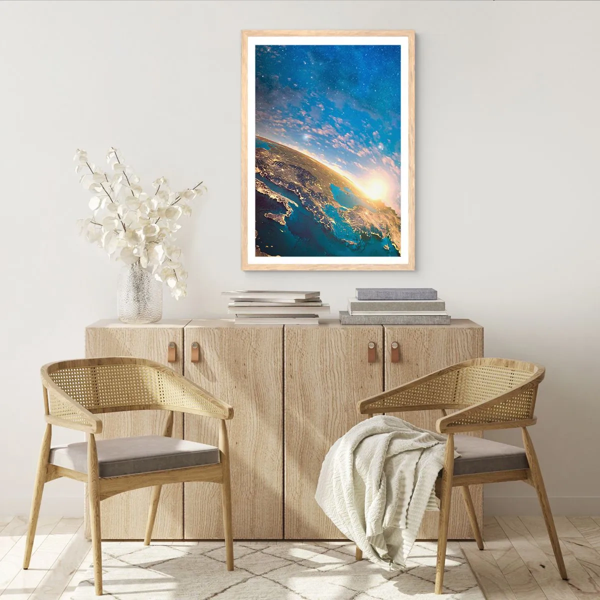 Pôster com moldura de carvalho claro - Vamos olhar para nós mesmos à distância - 50x70 cm