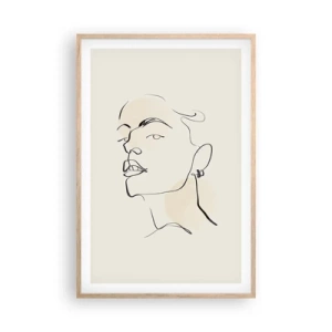 Pôster com moldura de carvalho claro - Olhar orgulhoso - 61x91 cm