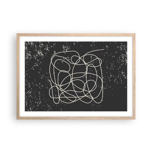 Pôster com moldura de carvalho claro - Pensamentos errantes - 70x50 cm