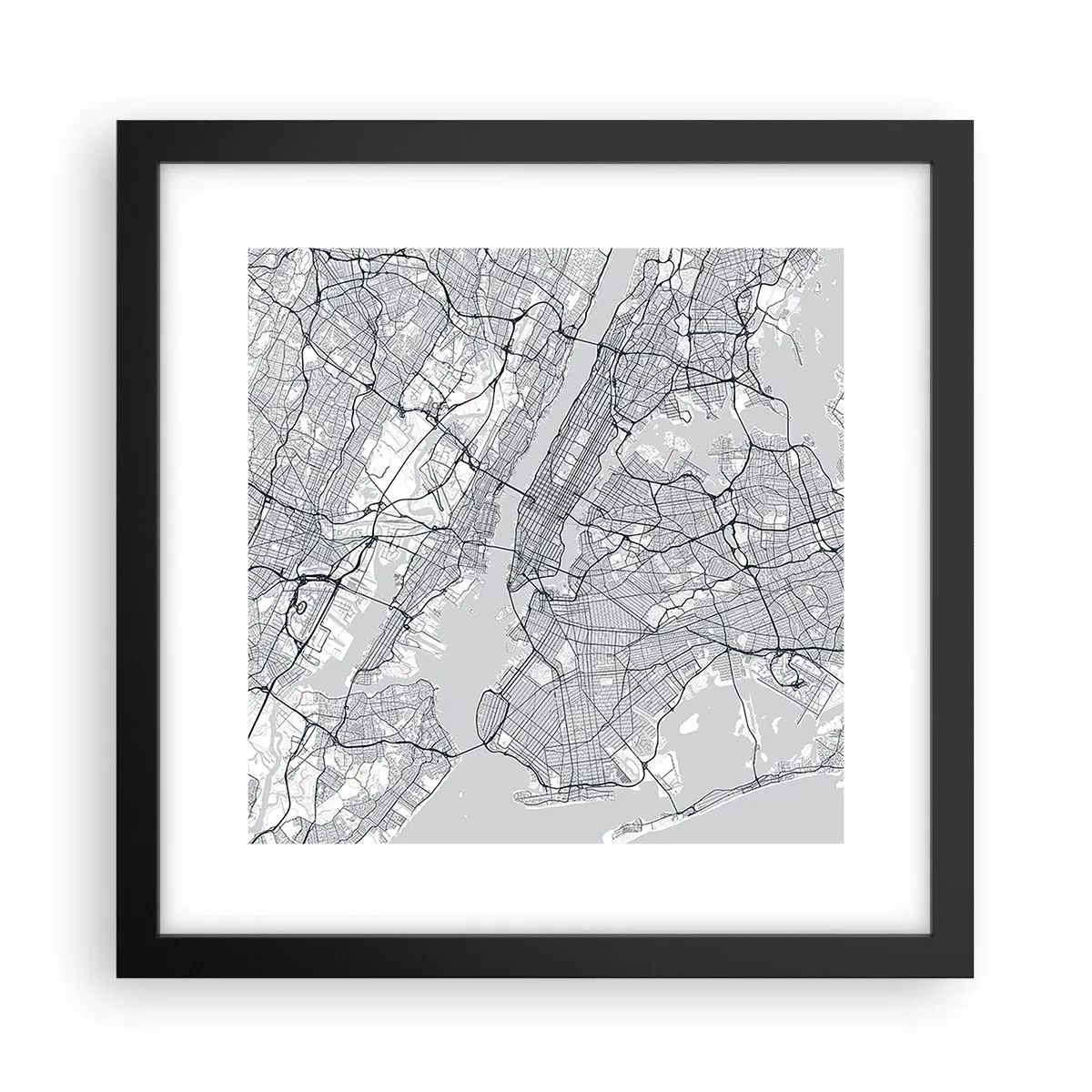 Pôster com moldura preta - Anatomia de uma metrópole - 30x30 cm
