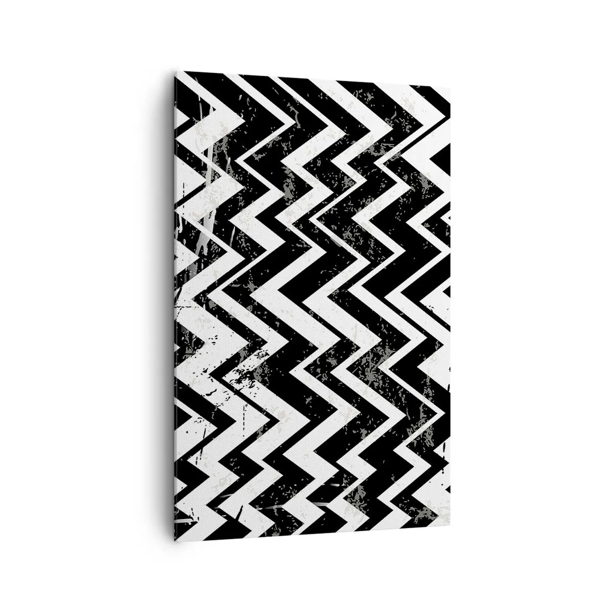 Quadro em tela - Zig-branco, zag-preto - 80x120 cm