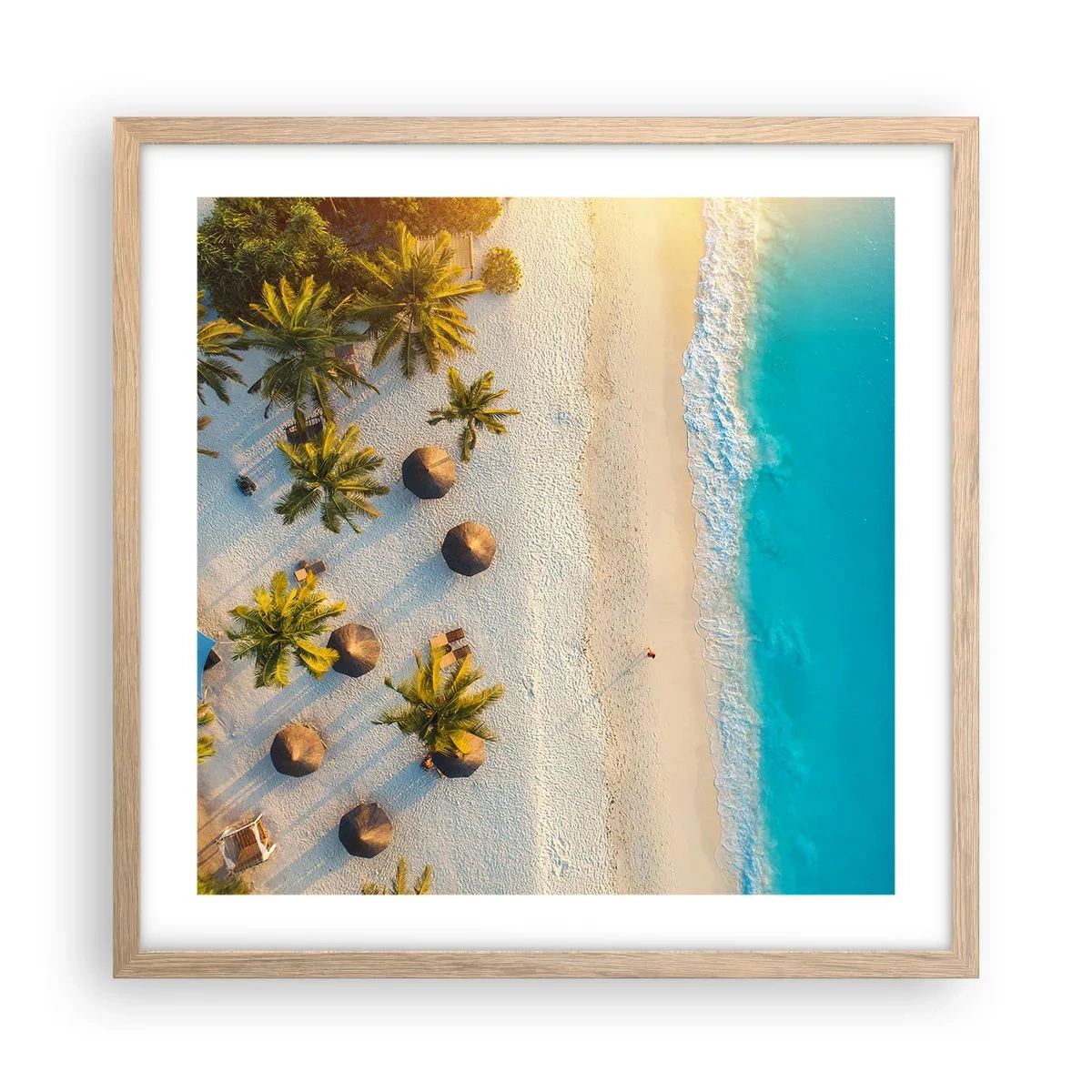 Pôster com moldura de carvalho claro - Bem vindo ao Paraíso - 50x50 cm