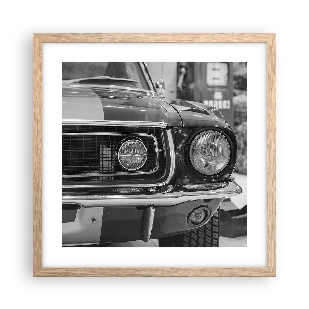 Pôster com moldura de carvalho claro - Condução perigosa - 40x40 cm