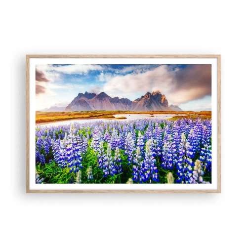 Pôster com moldura de carvalho claro - Força e severidade ao lado da suavidade - 100x70 cm