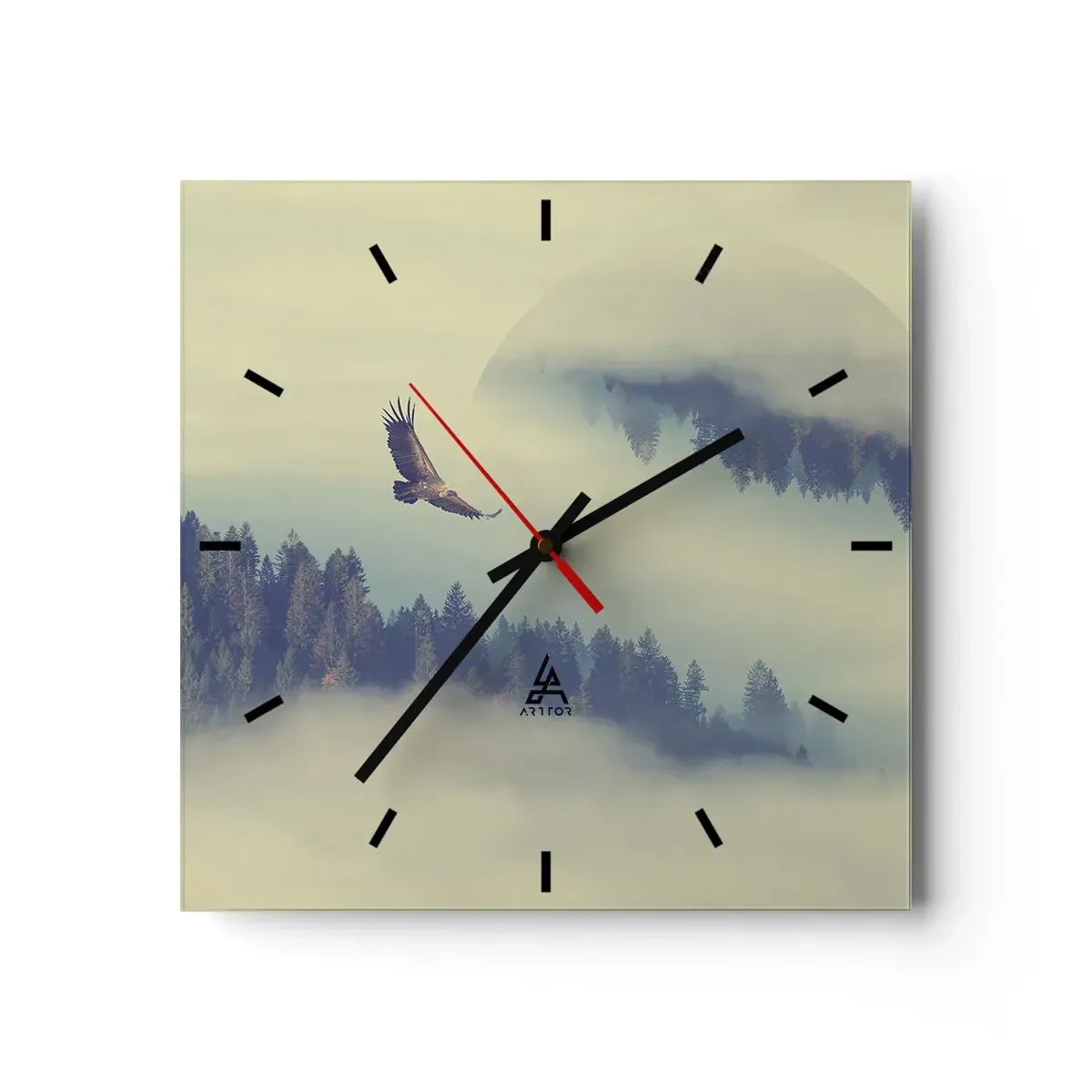 Relógio de parede - Relógio em vidro - Eu vi a sombra de uma águia - 30x30 cm