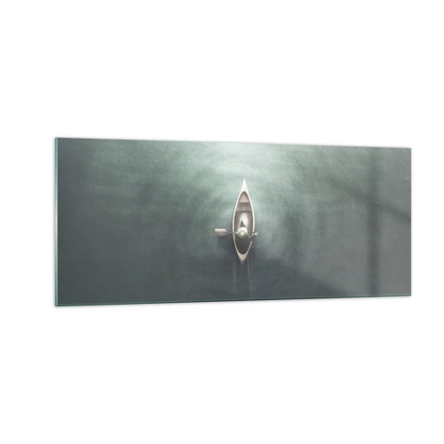 Quadro em vidro - Através do lago da lua - 100x40 cm