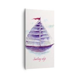 Quadro em tela - Cheio de velas e águas calmas - 65x120 cm