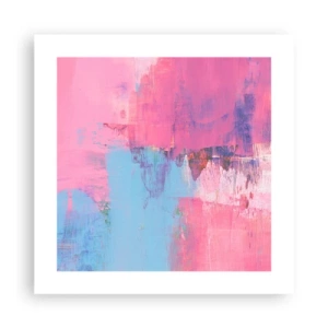 Pôster - Rosa, azul e uma pitada de luz - 40x40 cm