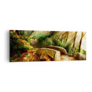 Quadro em tela - Direto da ponte para a floresta de contos de fadas - 140x50 cm