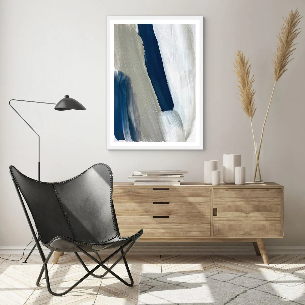 Pôster em moldura branca - Encontro com a brancura - 30x40 cm