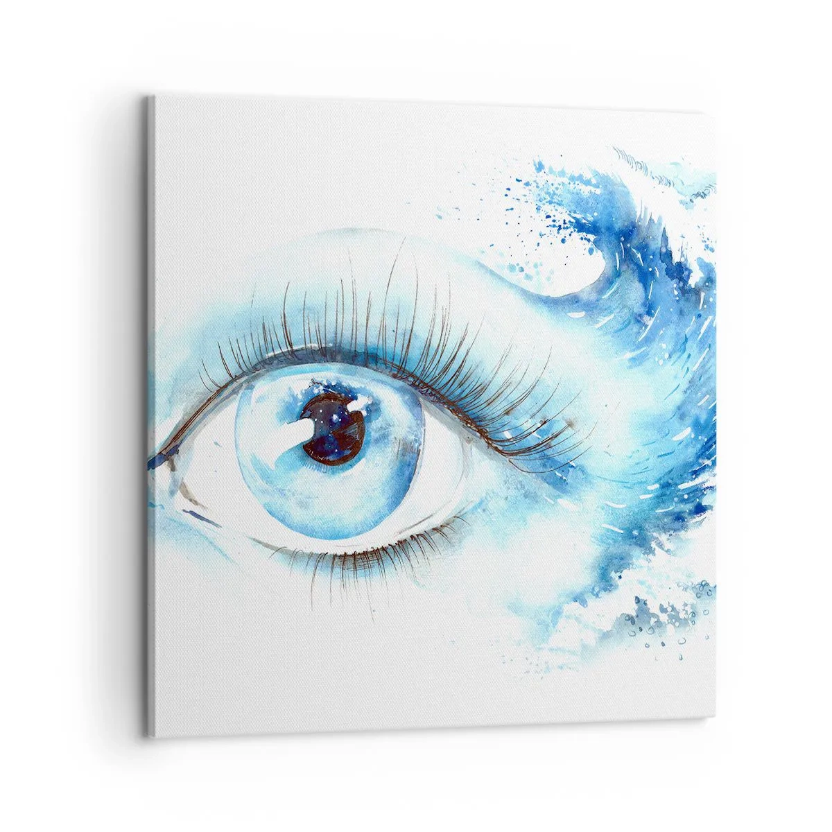 Quadro em tela - Mergulho no olhar azul - 60x60 cm