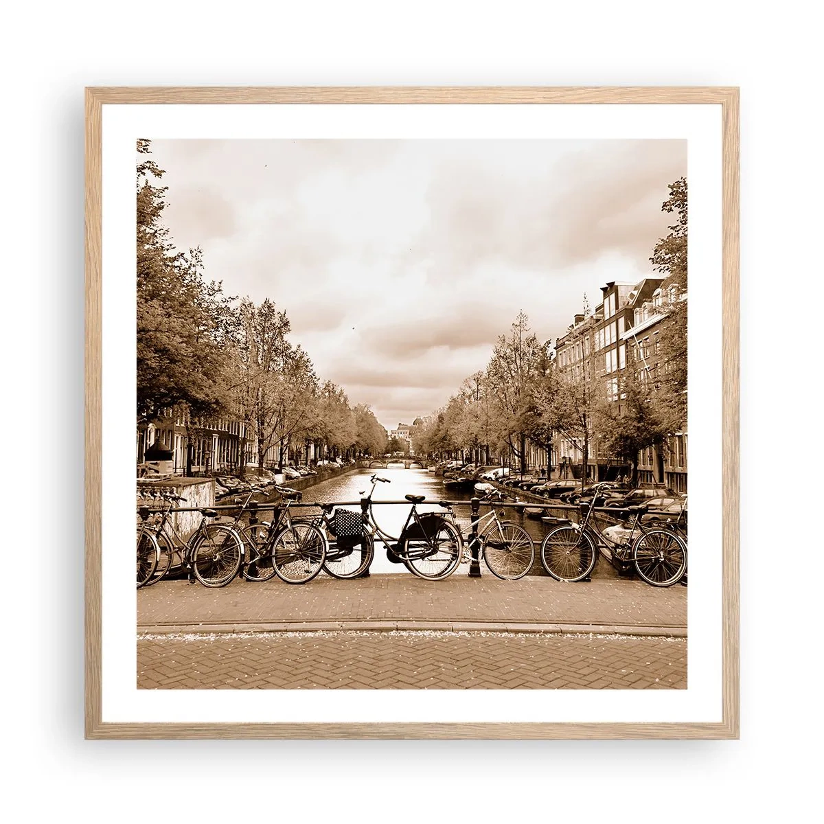 Pôster com moldura de carvalho claro - Vibrações holandesas - 60x60 cm