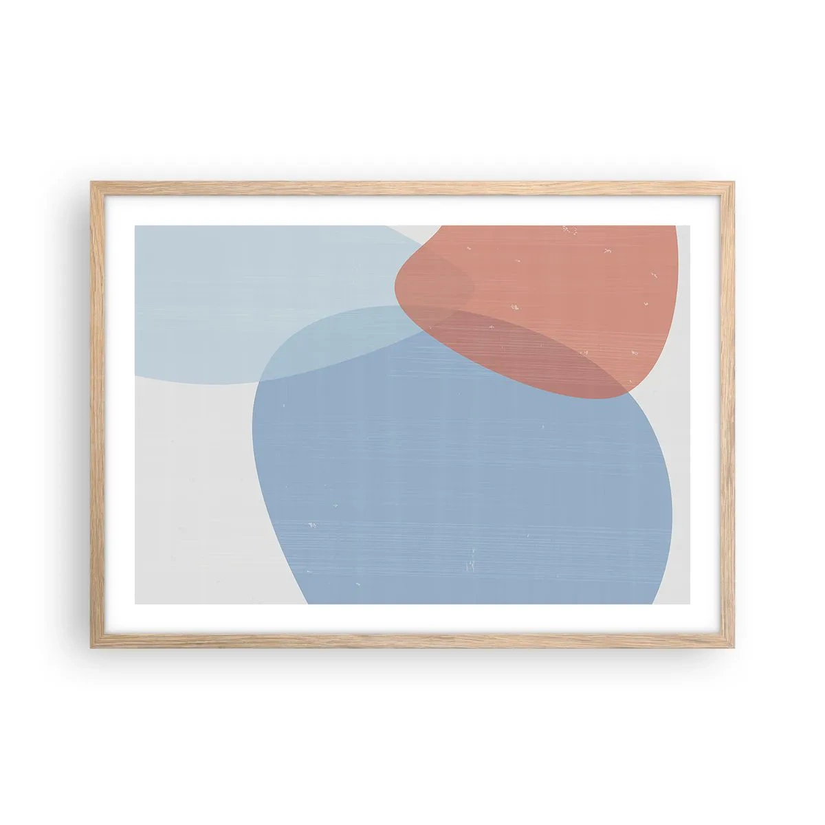 Pôster com moldura de carvalho claro - Relacionamentos pastel - 70x50 cm