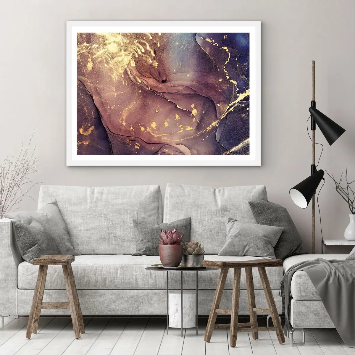 Pôster em moldura branca - Matéria e espírito - 70x50 cm