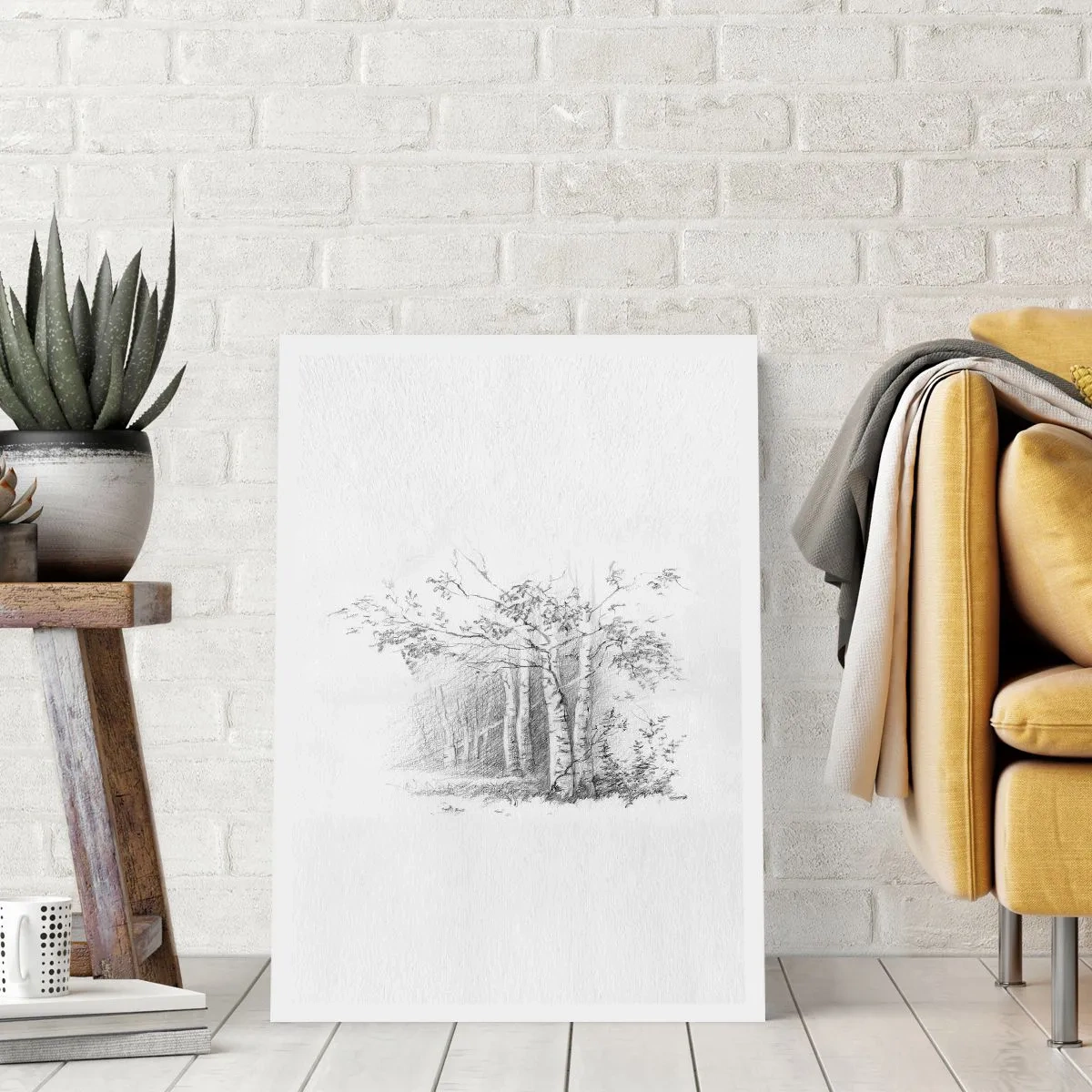 Pôster - Luz da floresta de bétulas - 50x70 cm