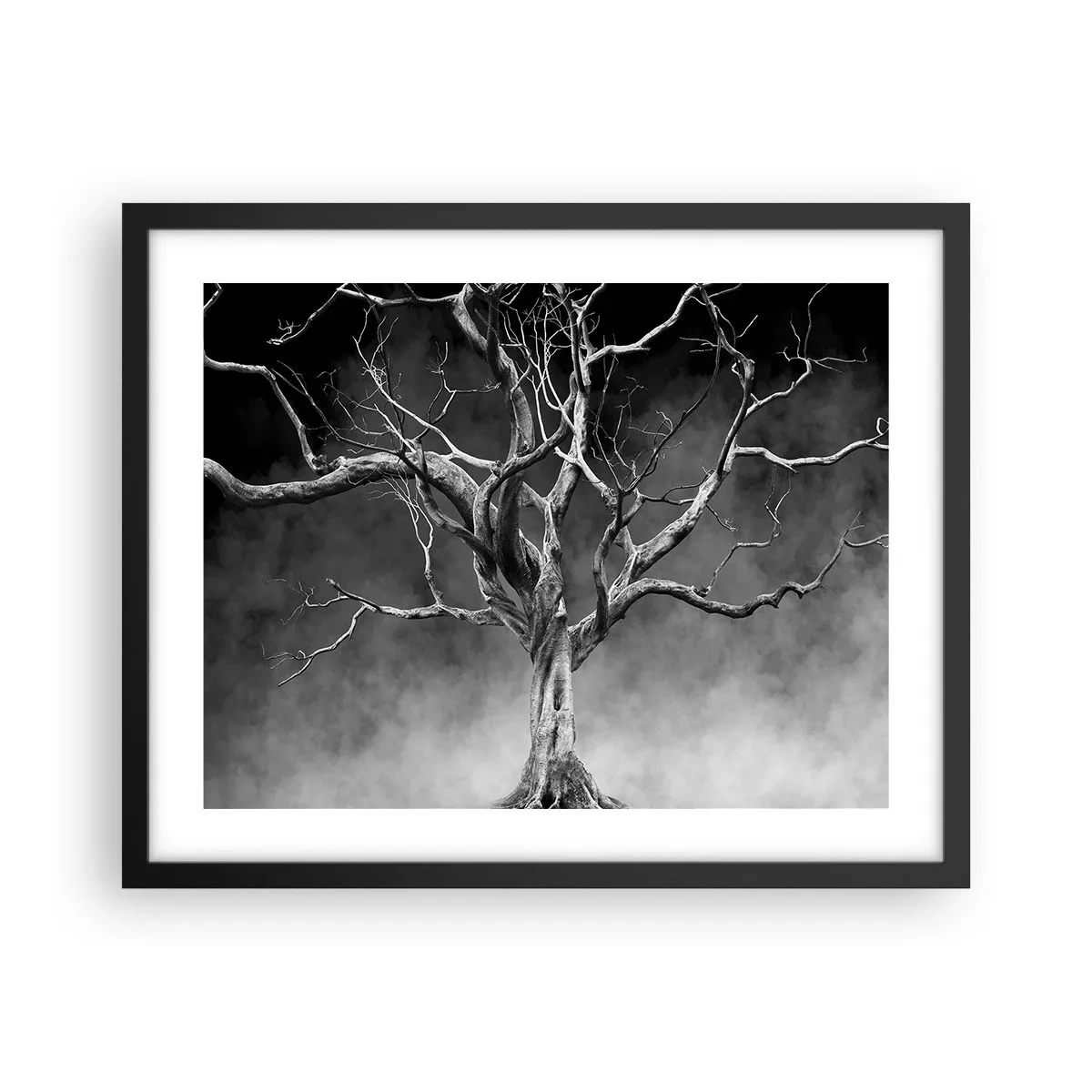 Pôster com moldura preta - Primitivo e sagrado - 50x40 cm