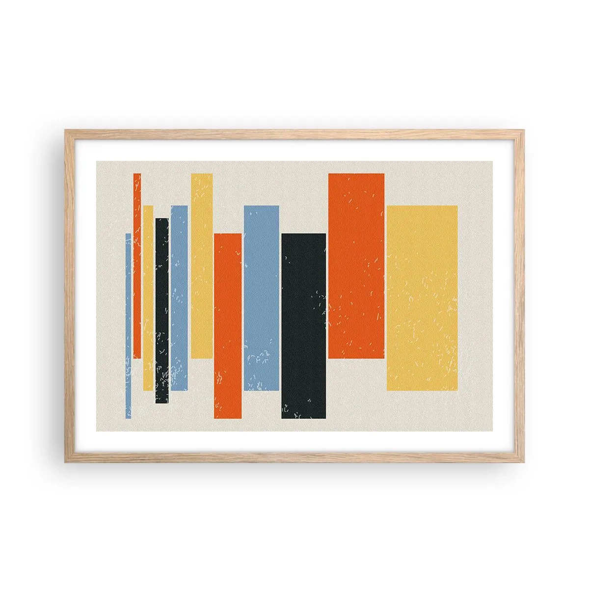 Pôster com moldura de carvalho claro - Notação musical - 70x50 cm