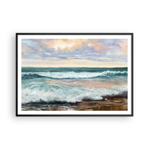 Pôster com moldura preta - Aqui suavizas a alma - 100x70 cm